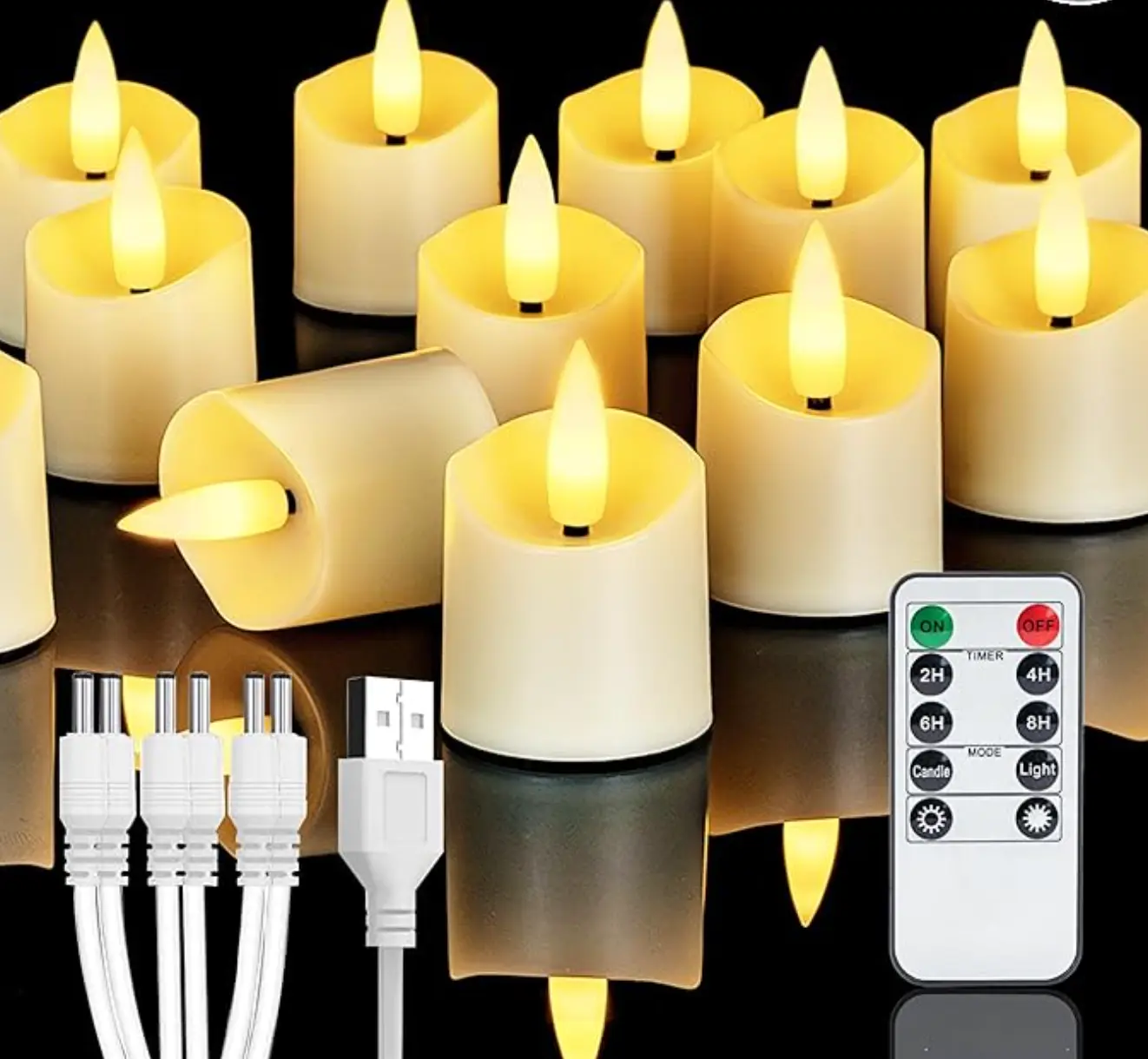 Rechargeable Electric Tea Lights (w/Remote)